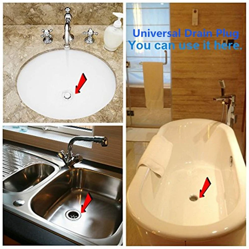 

NEW-2 Pack Bathtub Stopper, 6 Inches Large Silicone Tub Stopper, Flat Suction Drain Covers, Bath Plug for Tub, Kitchens, Bathroo