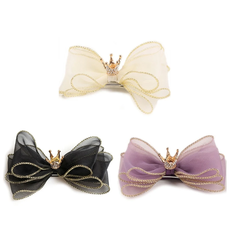 

Girls Big Bowknot Hair Clip Organza Bows Hair Barrettes Large Bow Crown Hair Clips Elegant French Style Hair Ornaments