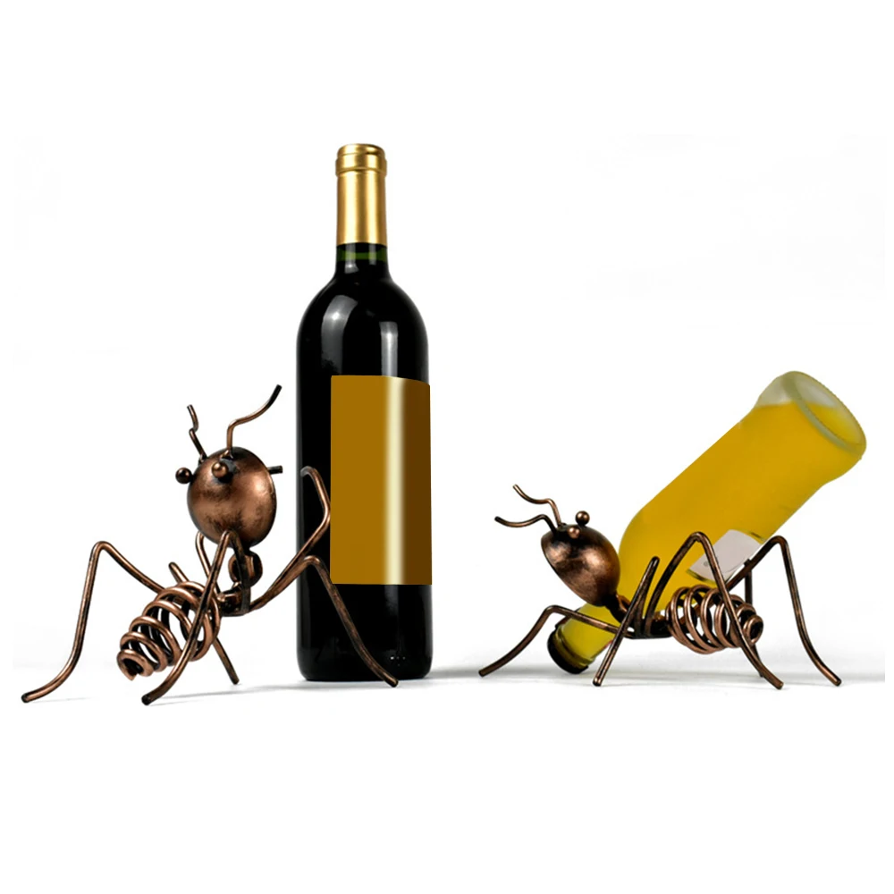 

Creative Ant Wine Glass Holder Sculpture Closet Bar Display Stand Wine Bottle Rack Iron Metal Crafts Living Room Decorative
