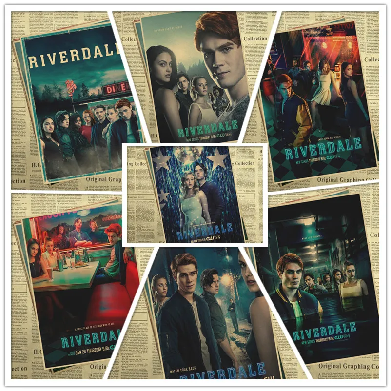 Винтажный постер Riverdale из крафт бумаги винтажный настенные наклейки для гостиной