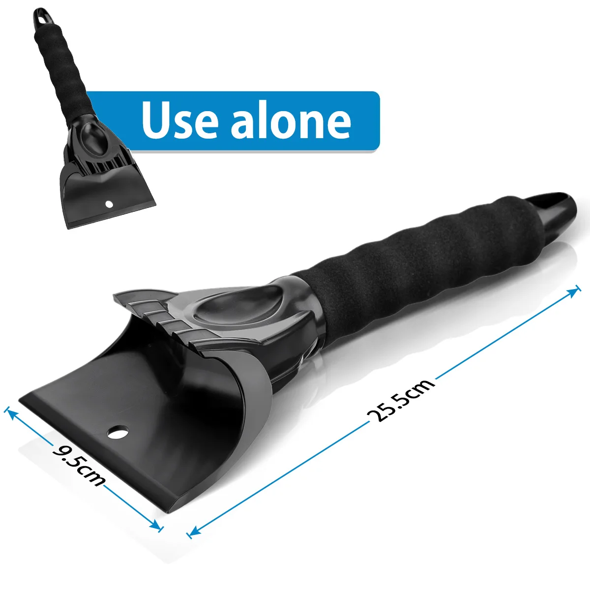 

Ice Scraper Mitt Glove Windshield Snow Scraper Waterproof Snow Remover with Lined of Thick Fleece Black