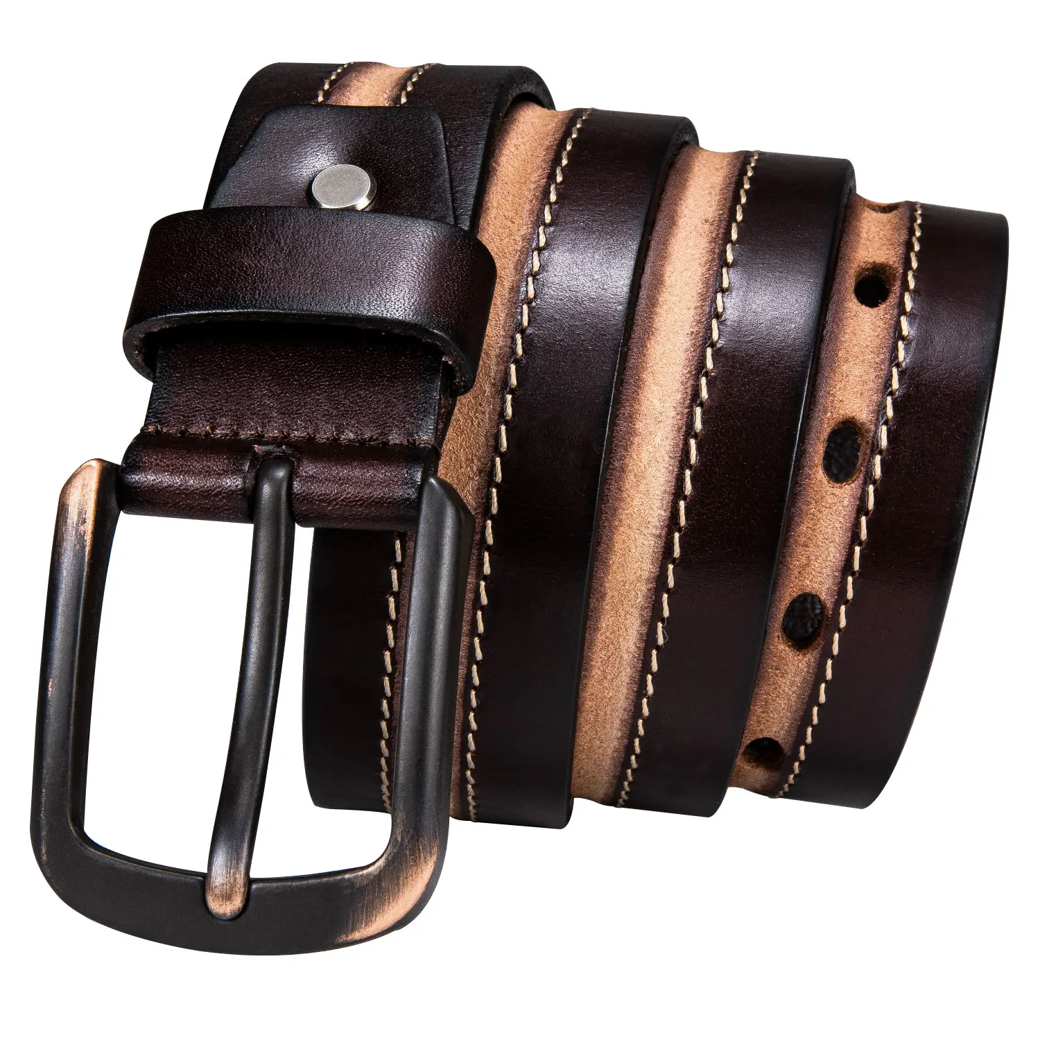 Ремень мужской из воловьей кожи дизайнерский ковбойский пояс в повседневном