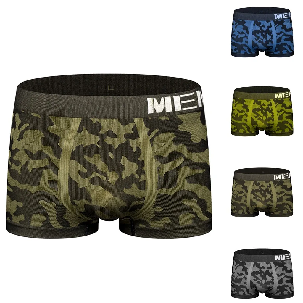 Модные мужские мягкие камуфляжные трусы качественное нижнее белье трусики