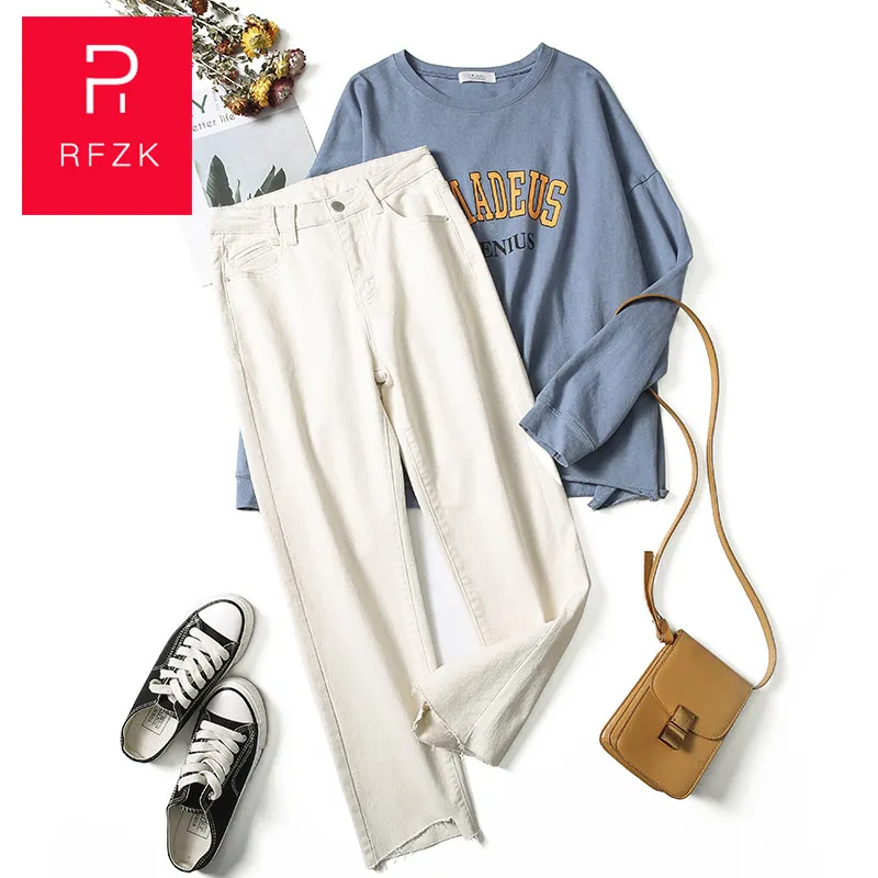 Rfzk женские джинсы с высокой талией одежда для мам белые винтажные 2020 весенние