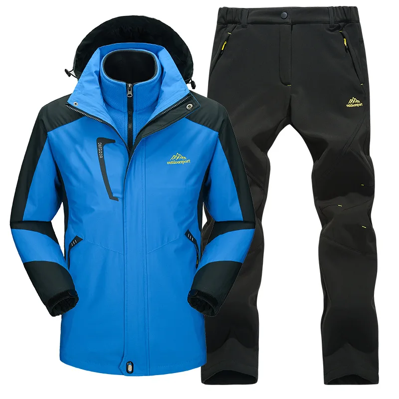 Комплект из 2 предметов лыжный костюм флисовая подкладка куртка и штаны для