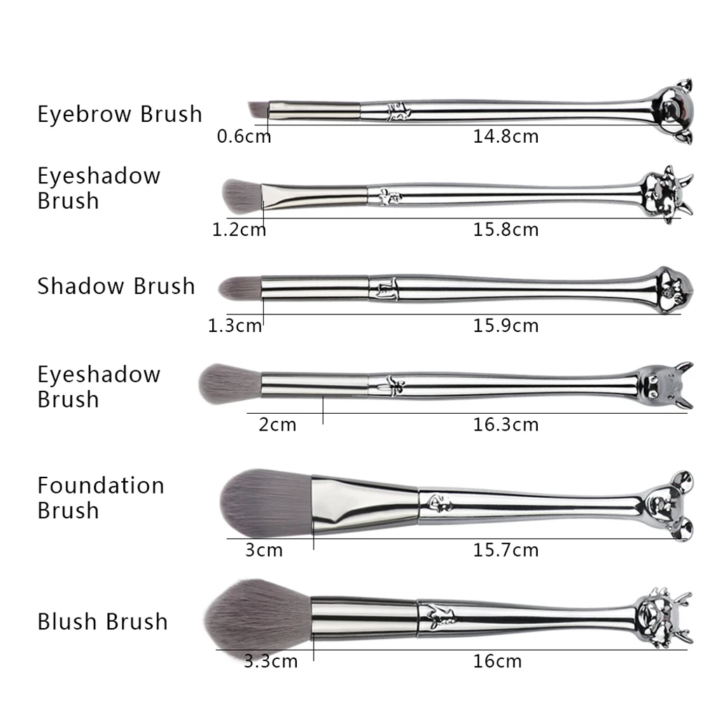 

6 набор кистей для макияжа, кисти для румян, кисть для растушевки основная для бровей, губ, инструменты