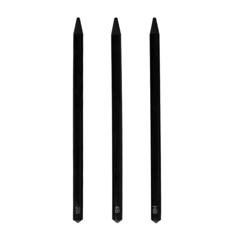 

3 Pcs Professional Pure Carbon Sketch Pens HB/2B/4B Woodless Charcoal Pencil Set Drawing Tool Painting Supplies