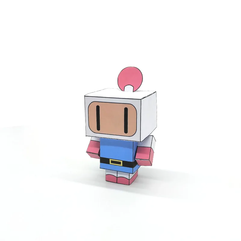 No-glue Bomberman Mini Folding Cutting Cute 3D Paper Model Papercraft Japan Anime Figure DIY Cubee Kids Adult Craft Toys CS-019 | Игрушки и