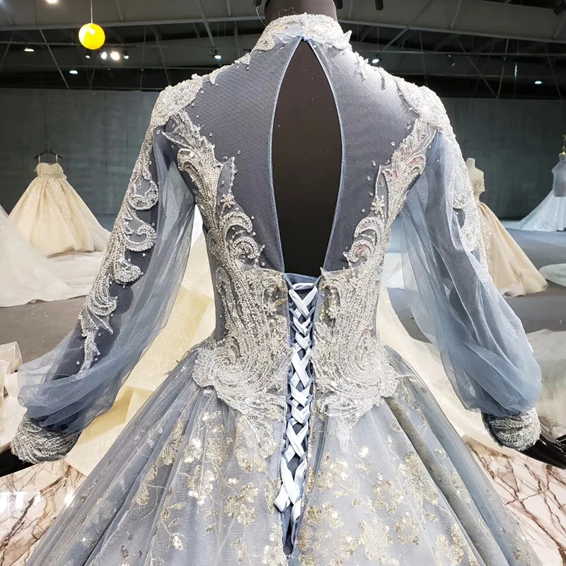 BGW 2020 Luxury Evening Dress Long Sleeve High Neck Mother Of The Bride Dress Party Dresses Women Evening Gown Платье Вечернее