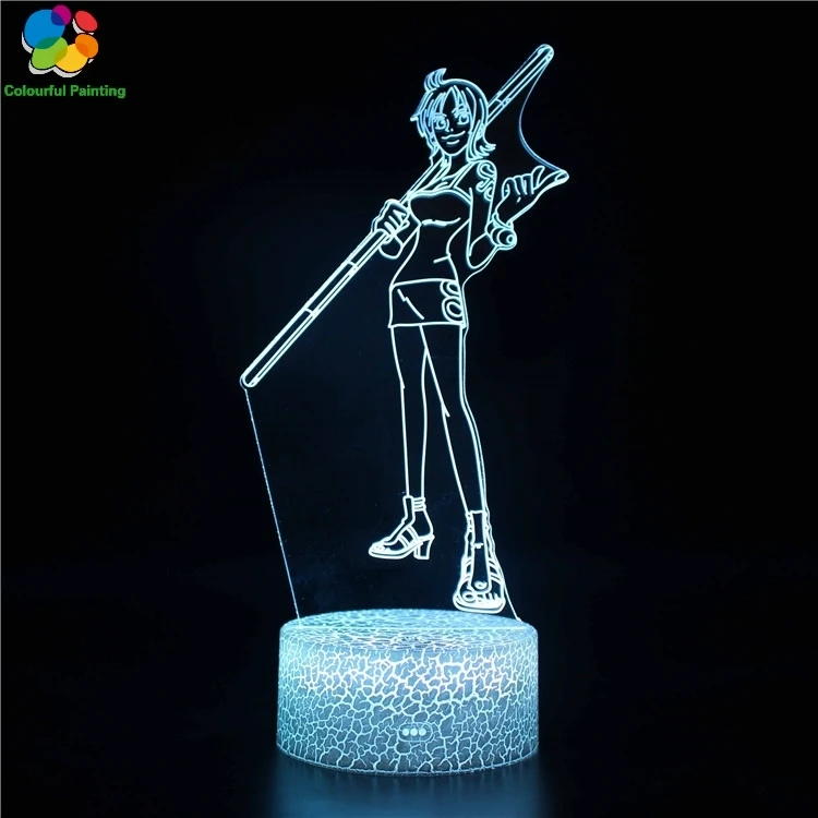 Пульт дистанционного управления один кусок Luffy Solon Nami 3D свет светодиодный трещины