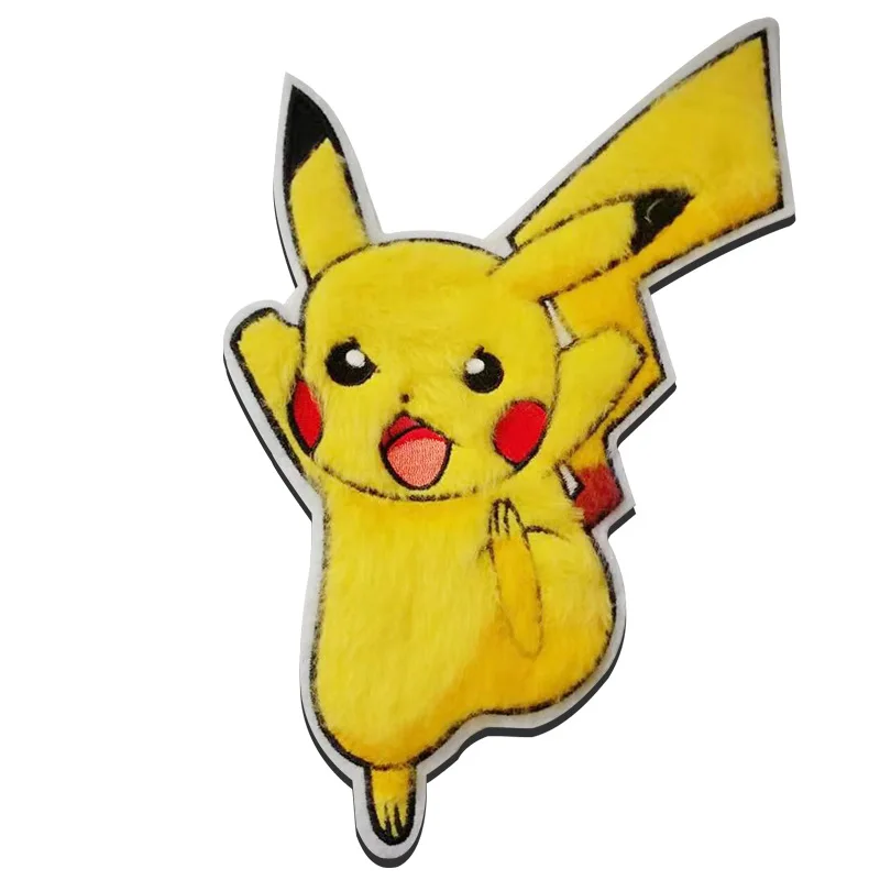 Милая одежда с изображением покемона Пикачу Вышивка Патчи для аппликация на