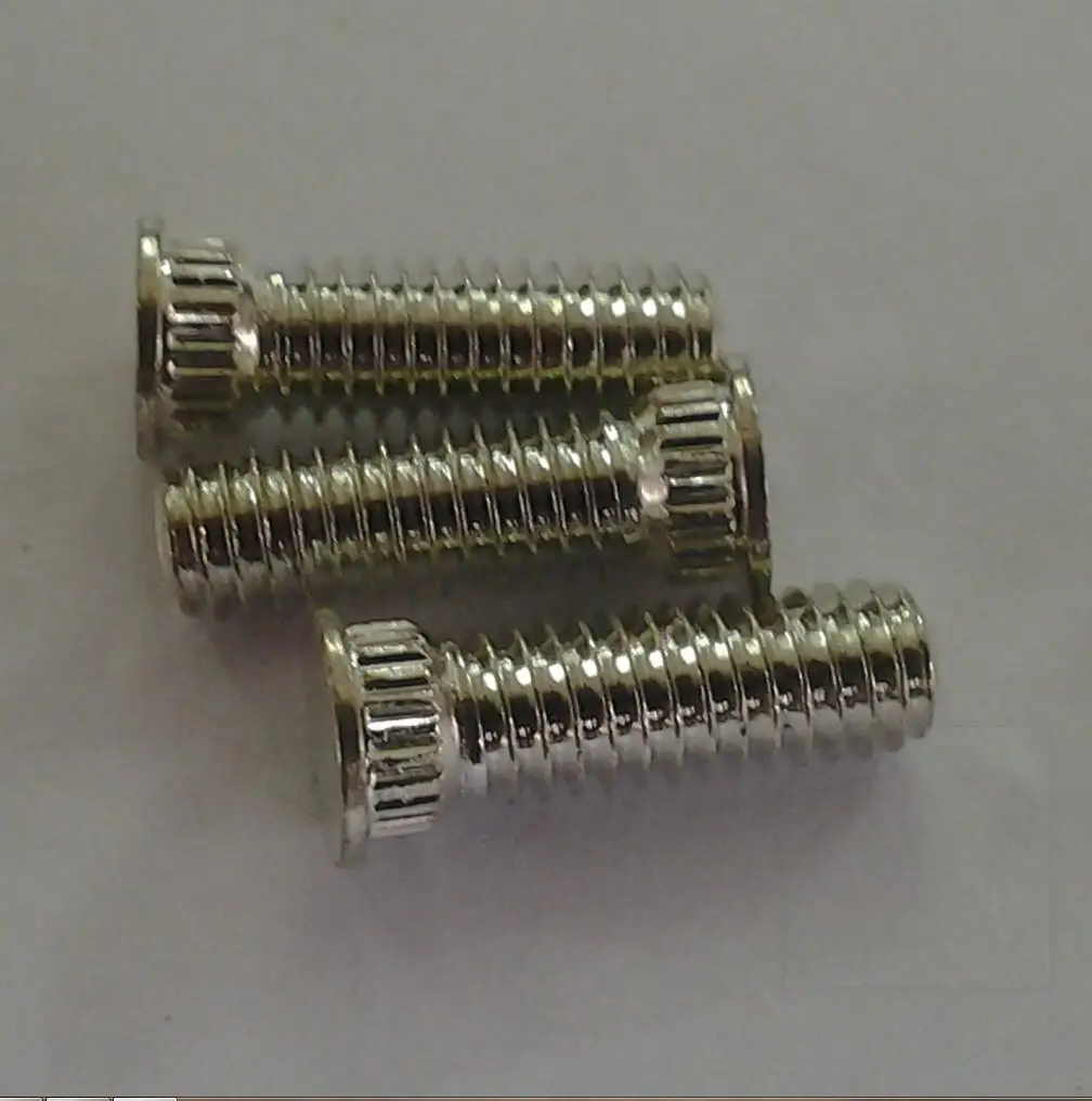 

KFH-832-4/5/6/8/10/12ET Broaching Studs,Brass ,Tin Plating,Min.Sheet Thickness1.53mm,Hole Size In Sheet4.21mm