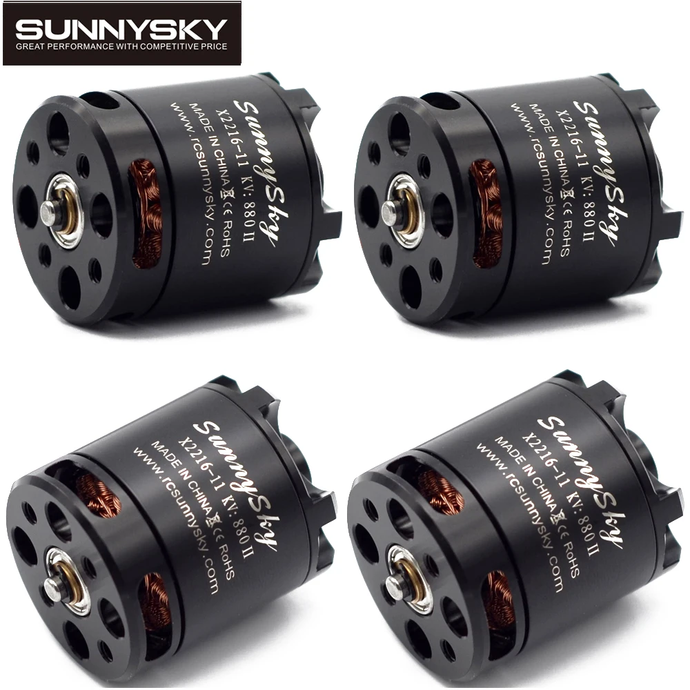 

4pcs SUNNYSKY X2216 KV880/KV1100/KV1250/KV1400/KV1800/KV2400 Outrunner Brushless Motor For Multi-rotor Quadcopter 3D Airplanes