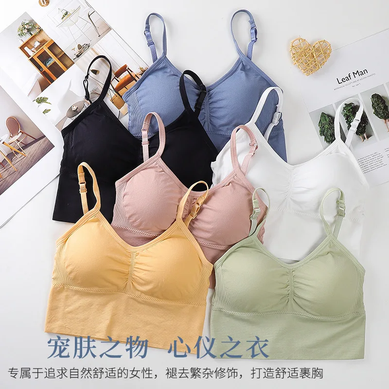 

New Style Kaka Celebrity Style Sexy U-Back Wrap-around Non-Steel Ring Comfortable Elasticity Seamless Camisole Lingerie