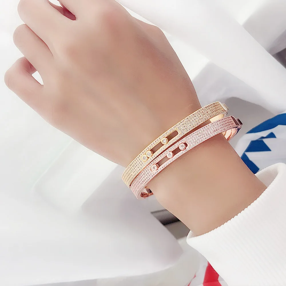 hot brands luxury bracelet subgold material bead womens jewelry man simple personality trend aaa zircon high quality girl free global shipping