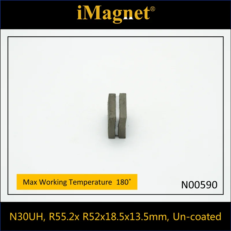 N00590 10 шт N30UH Блок Сильный редкоземельный неодимовый магнит R55.2x R52x18.5x13.5mm плитка