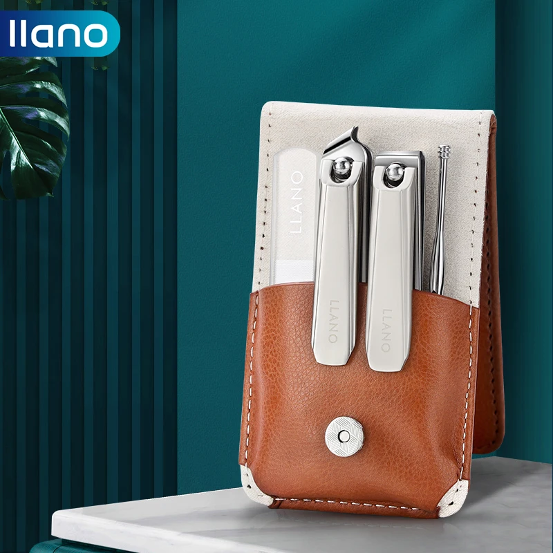 

Машинка для стрижки ногтей LLANO, портативные ножницы из нержавеющей стали с косыми ножницами, Подарочная коробка, пилки для ногтей