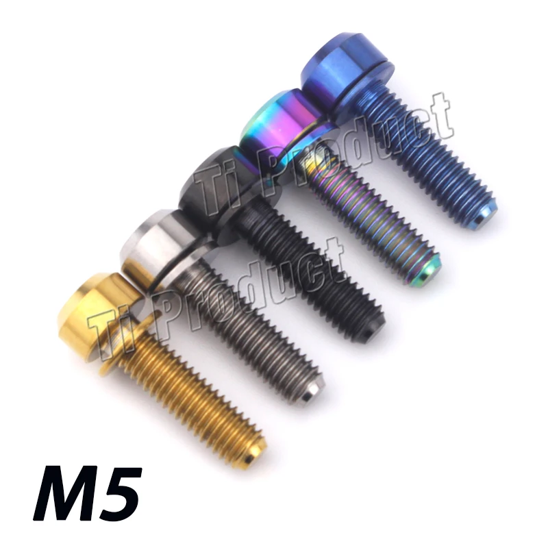 Титановый болт M5 X16 18 20 мм Ti 1 шт. болты с не скользящей прокладкой винты для