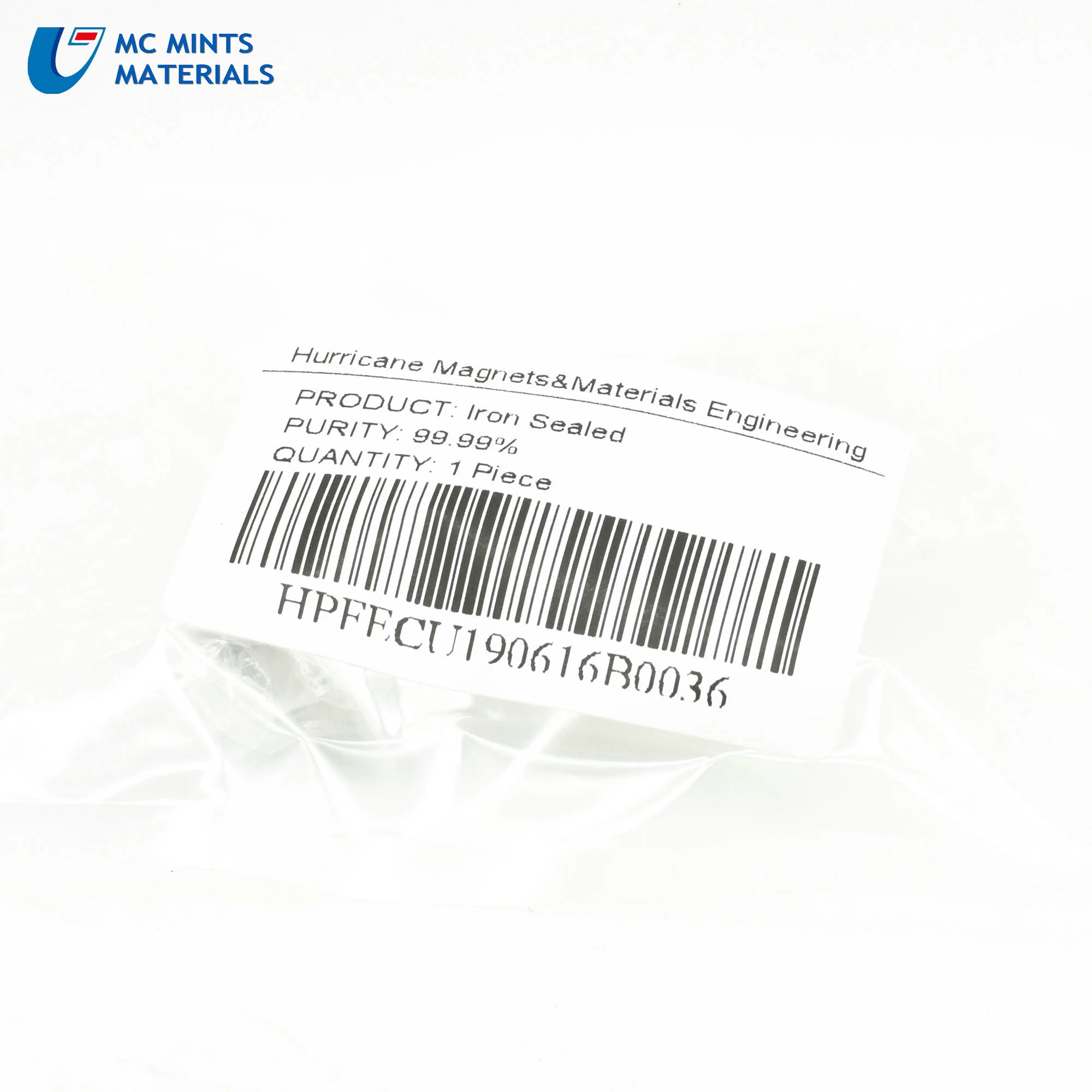 Железный герметичный кубический плотный электролит Fe высокой чистоты кристалл