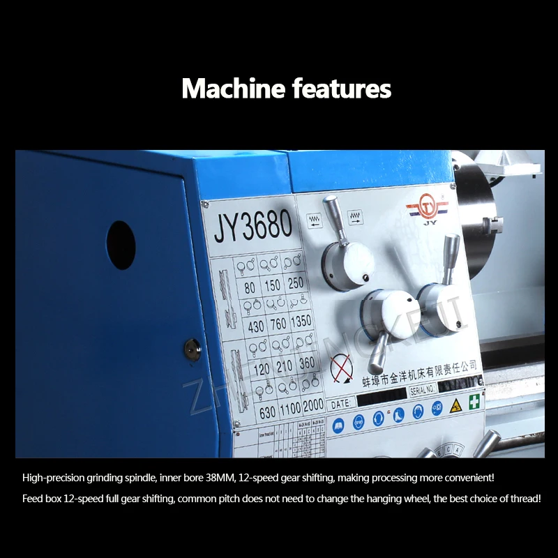 

JY3680industry Lathe Metal Desktop High Power Multifunction Home DIY Variable Speed Miniature Metal lathe High Precision Machine