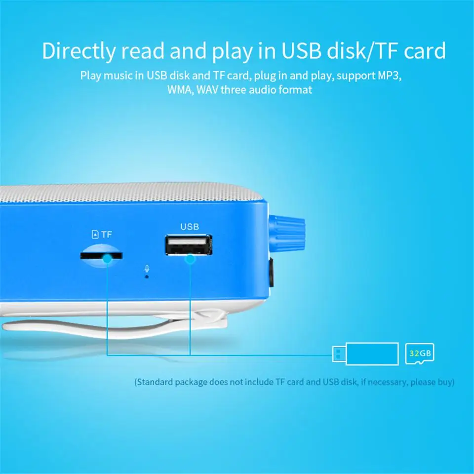 

SHIDU M500 Portable Voice Amplifier Wireless UHF Microphone Personal Mini Hifi Stereo AUX Audio Speaker For Teachers Instructor