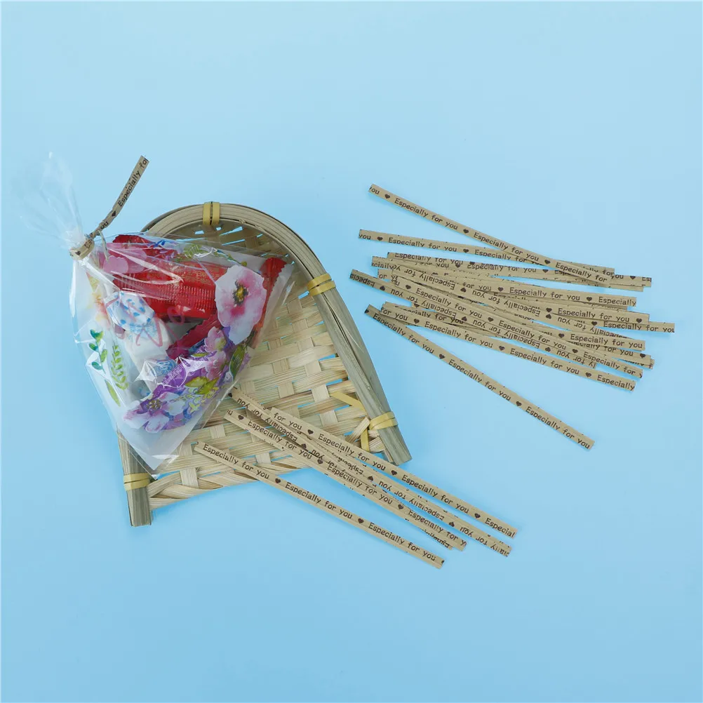 

100 шт. 10,2 см x 0,4 см подарочная упаковка специально для Вас перевязку литров для булочных мешочек для печенья, конфет вечерние свадебные туфли...