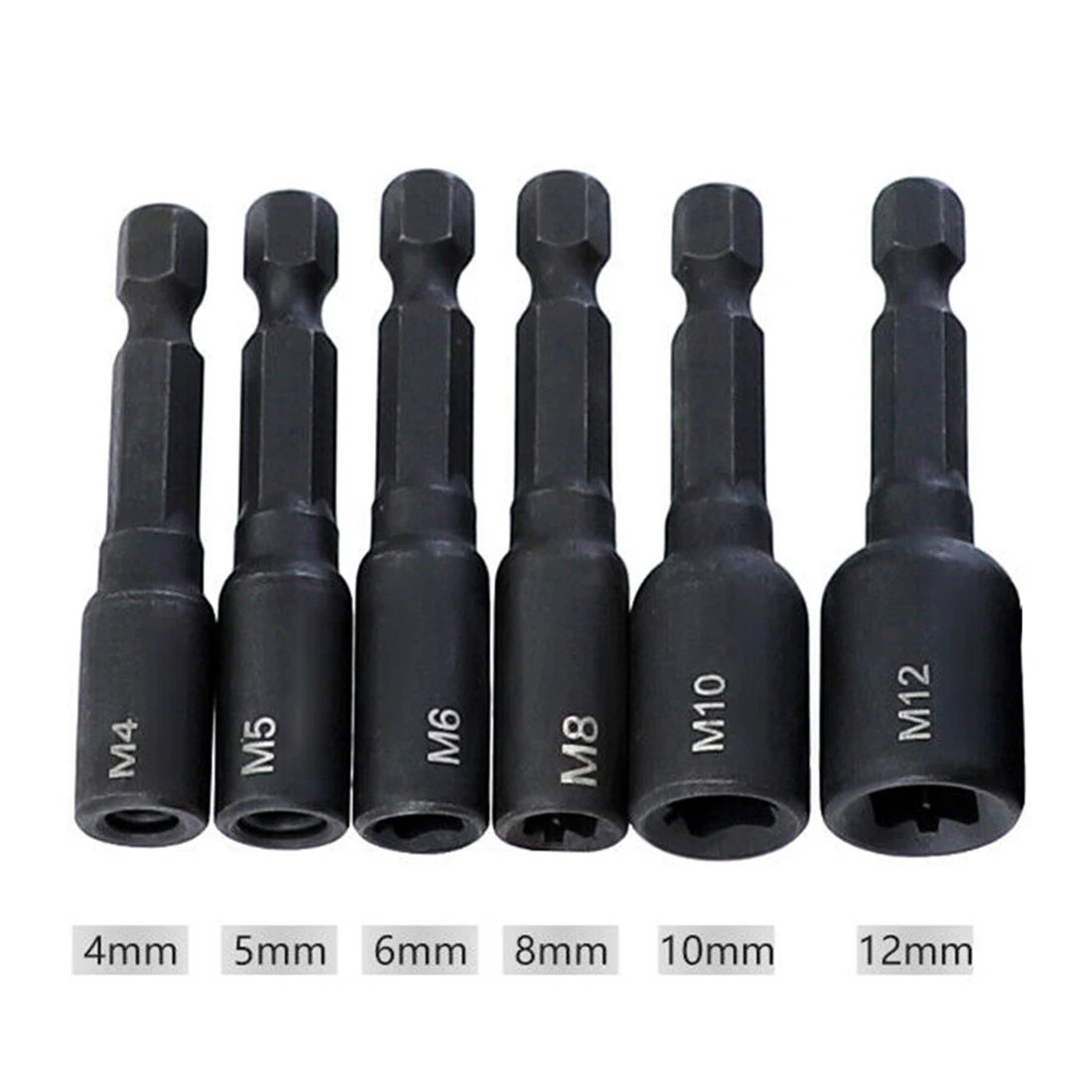 

M4-M12 Screw Tap Socket Adapter Alloy Steel 1/4 Inch Hex Shank Taps Black