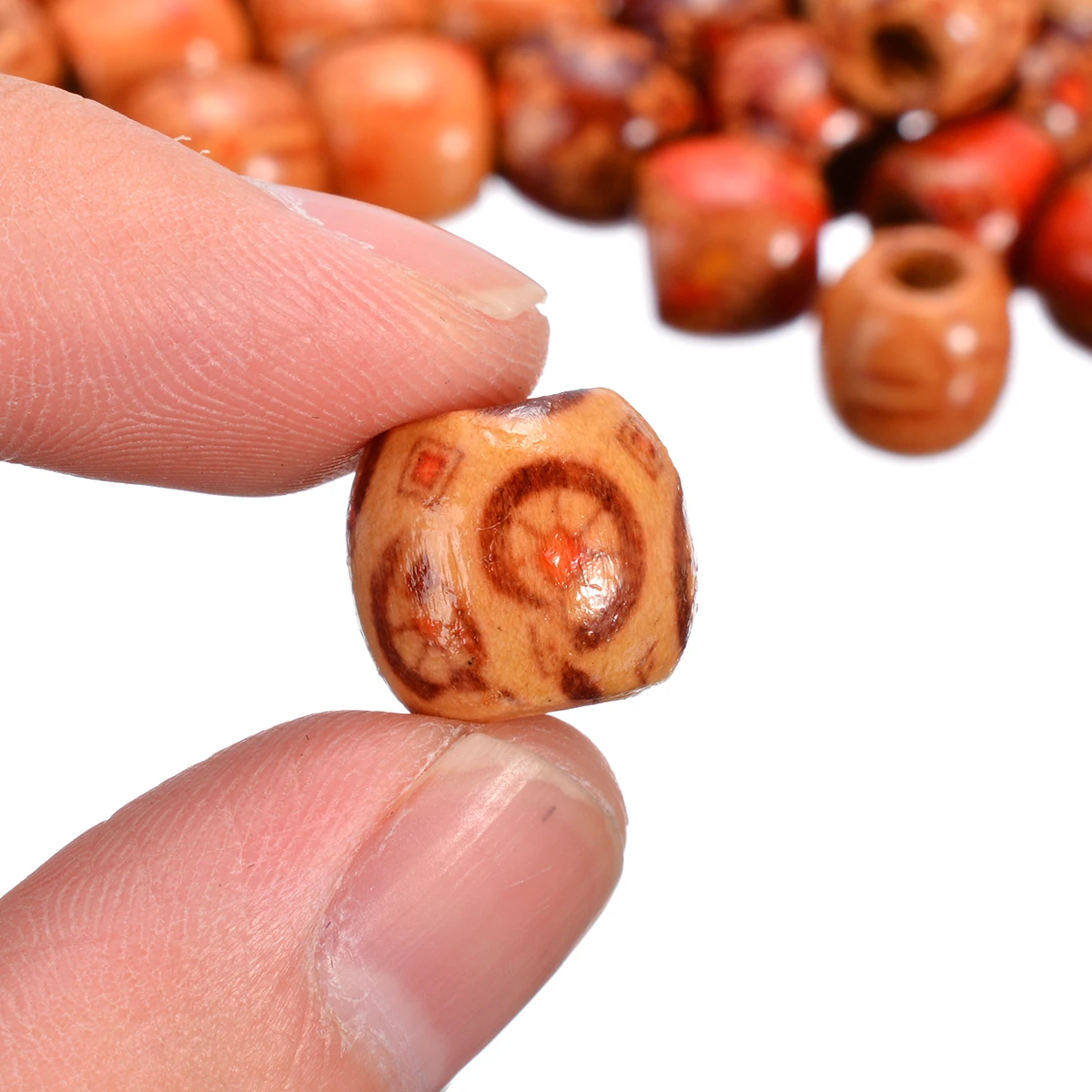 200pcs12mm большое отверстие Бохо деревянные бусины DIY смешанные разбросанные для