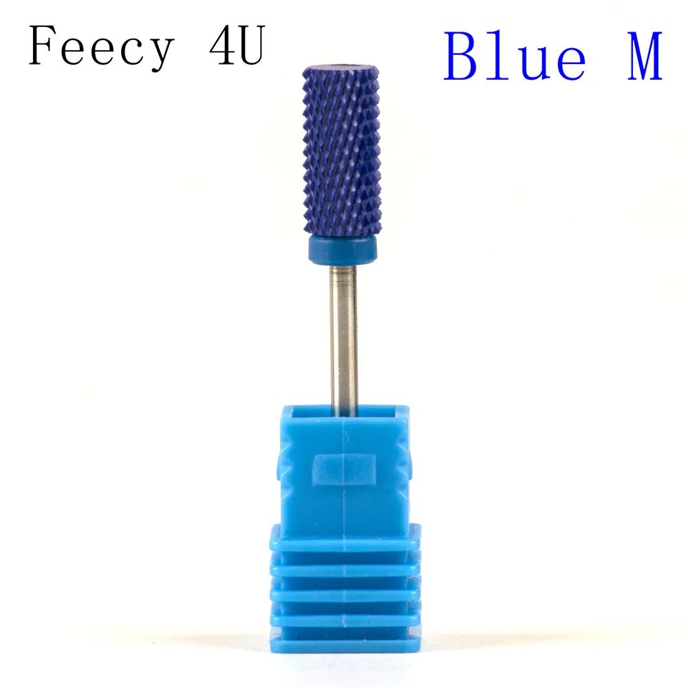 Feecy 4U Blue M Фрезерный резак для маникюрных инструментов, красочный керамический сверло для ногтей, Электрический вращающийся инструмент для педикюра, маникюрный станок, аксессуары - Цвет: Feecy 4U Blue M