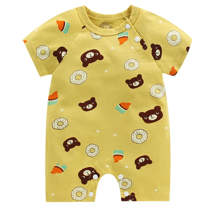 

Newborn Bodysuit Girl And Boy Rompers Summer Infant Short Sleeve One-Pieces Toddler Cartoon Cute Crawling Clothes Baby Jumpsuits