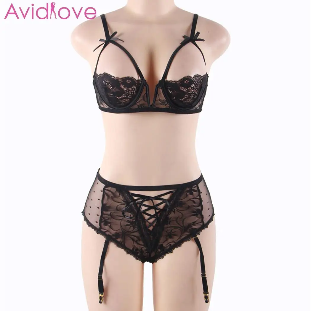 Женский сексуальный комплект нижнего белья с бретельками без рукавов кружевом и