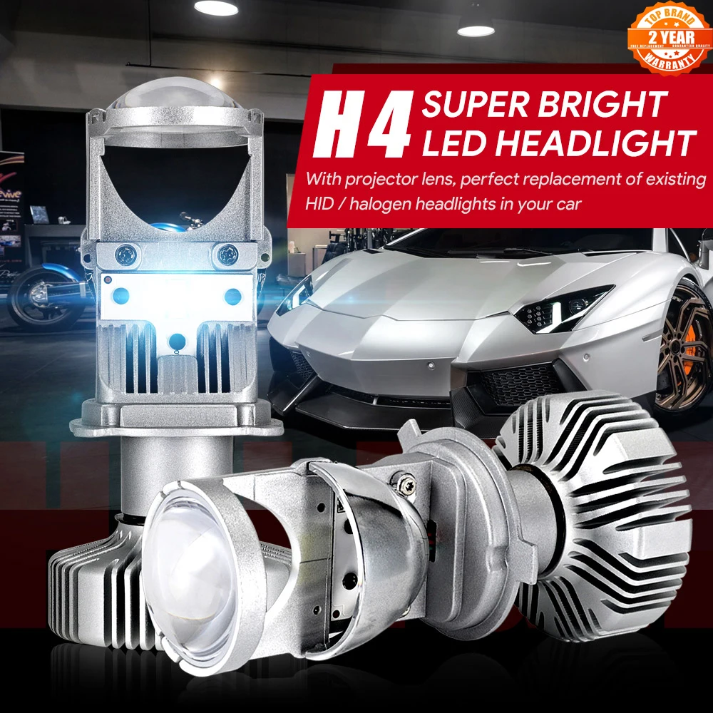 NOVSIGHT H4 светодиодный hi lo мини проектор Объектив фара для автомобиля ясный луч узор