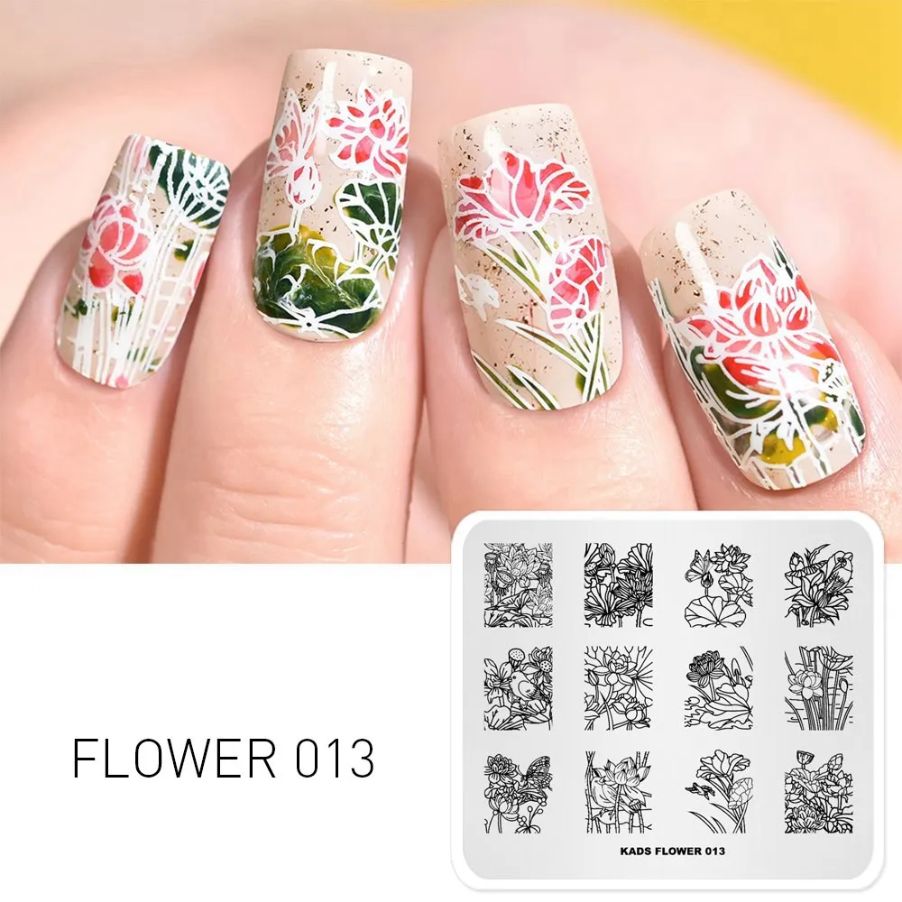 Flower 013 1 шт. штамповки для ногтей пластины красоты цветок серии шаблоны для ногтей поднос для маникюра дизайн ногтей штамповка шаблон украшения Штамп для ногтей - Цвет: Flower 013