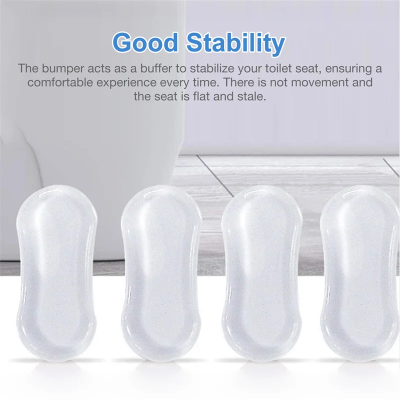 

4 Pieces Toilet Seat Bumpers Toilet Bumper Seat Cover Lifter Kit with Strong Adhesive Avoid Touching Hygienic Clean Supplies