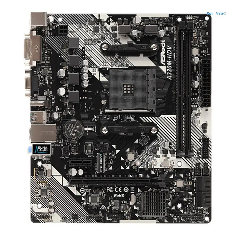 20CE ASRock Ryzen AM4 Compatible with A320 Chip MicroATX Motherboard A320M-HDV R4