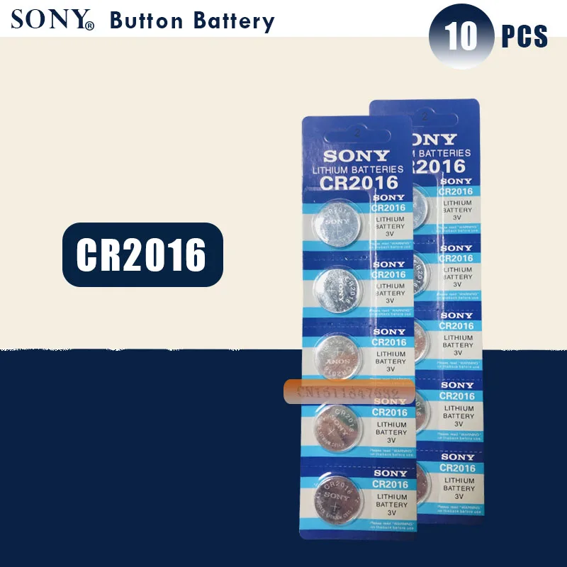 10 шт. Литиевые Батарейки SONY 3V DL2016 KCR2016 CR2016 LM2016 BR2016 высокой плотности энергии |