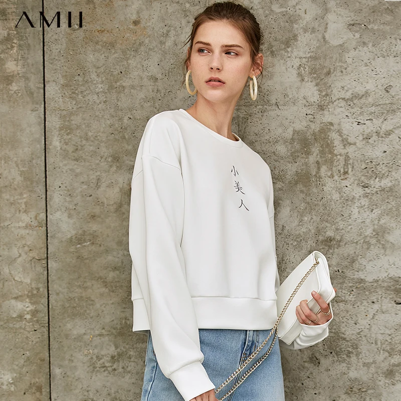 Женский свободный пуловер в стиле хип-хоп с круглым вырезом и вышивкой 11970188 |