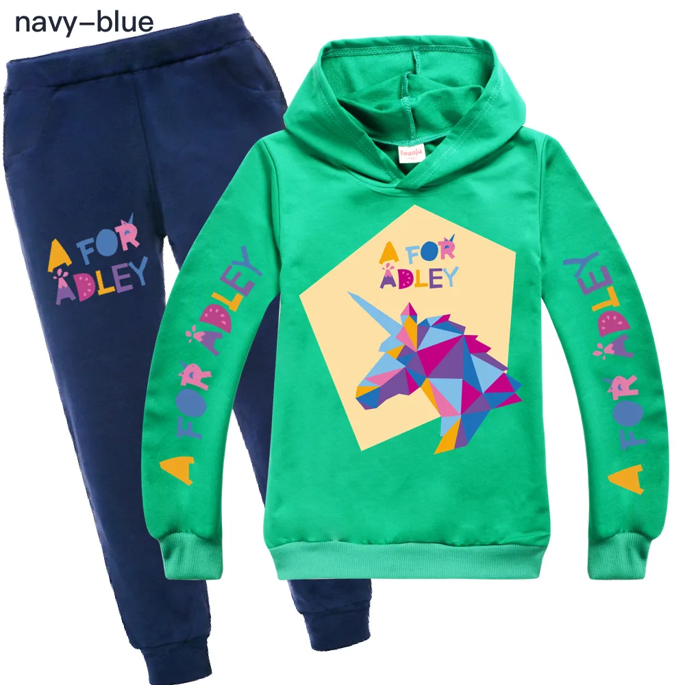 A for Adley Cartoon Kids Clothing Set 3D Cotton Kids Clothes Girls Tshirt Pants Suit School Boys Outfit Baby Children Hoodies