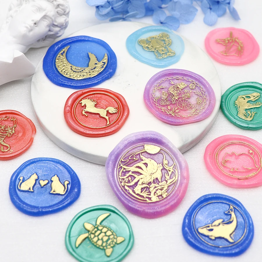 Восковая печать в ретро-стиле виде медведя единорога искусственная животных для