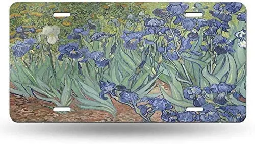 

yunsu Van Gogh Orchid Flower License Plate,car Decor Personalise Tag,Novelty Car Front License Plate Metal Aluminum Car Plate