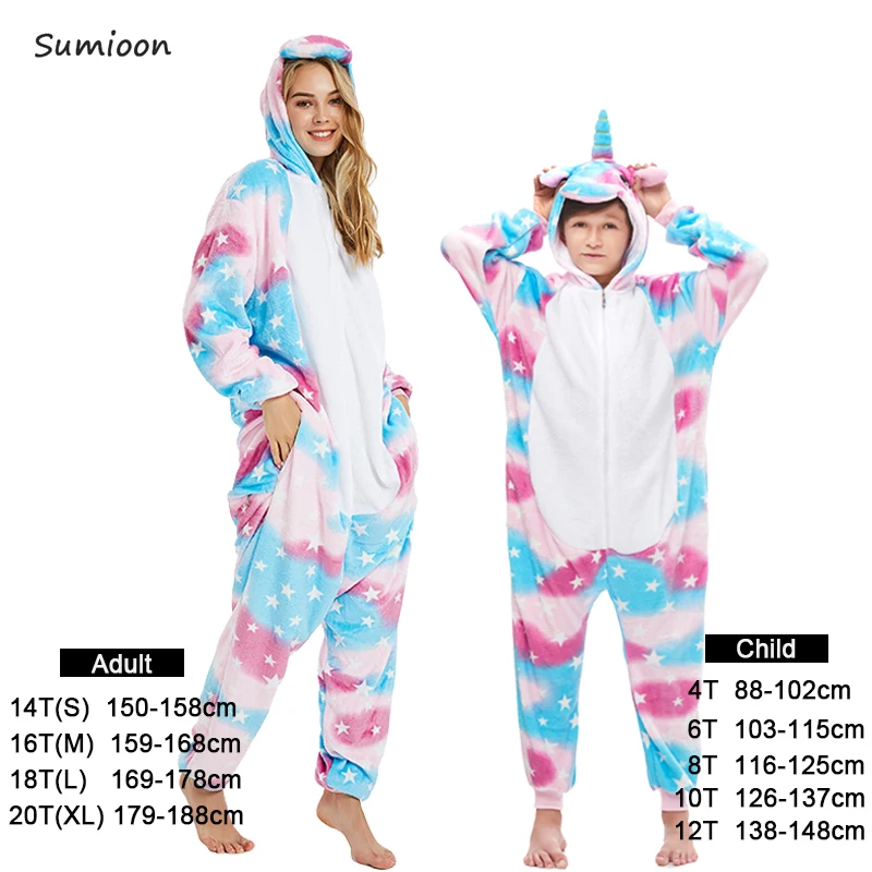 Для взрослых Аниме Kigurumi для женщин и мужчин в виде единорога детская пижама