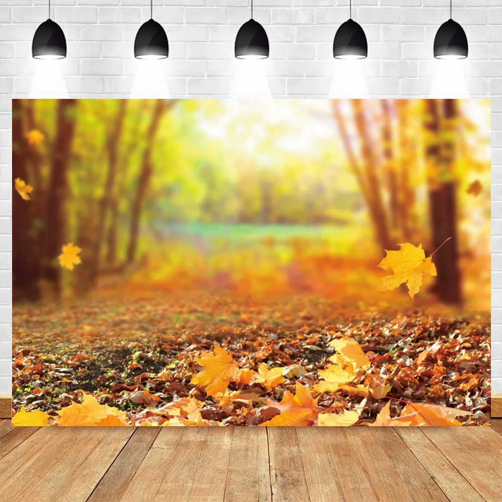 

Yeele Virtual Scene Background Baby Photocall Photography Yellow Fallen Leaves Autumn Grassland Backdrop Photo Studio Photophone