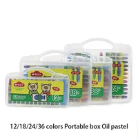 mg12182436 colors portable box oil pastel set kindergarten student school drawing paintbrush art supplies oil painting stick