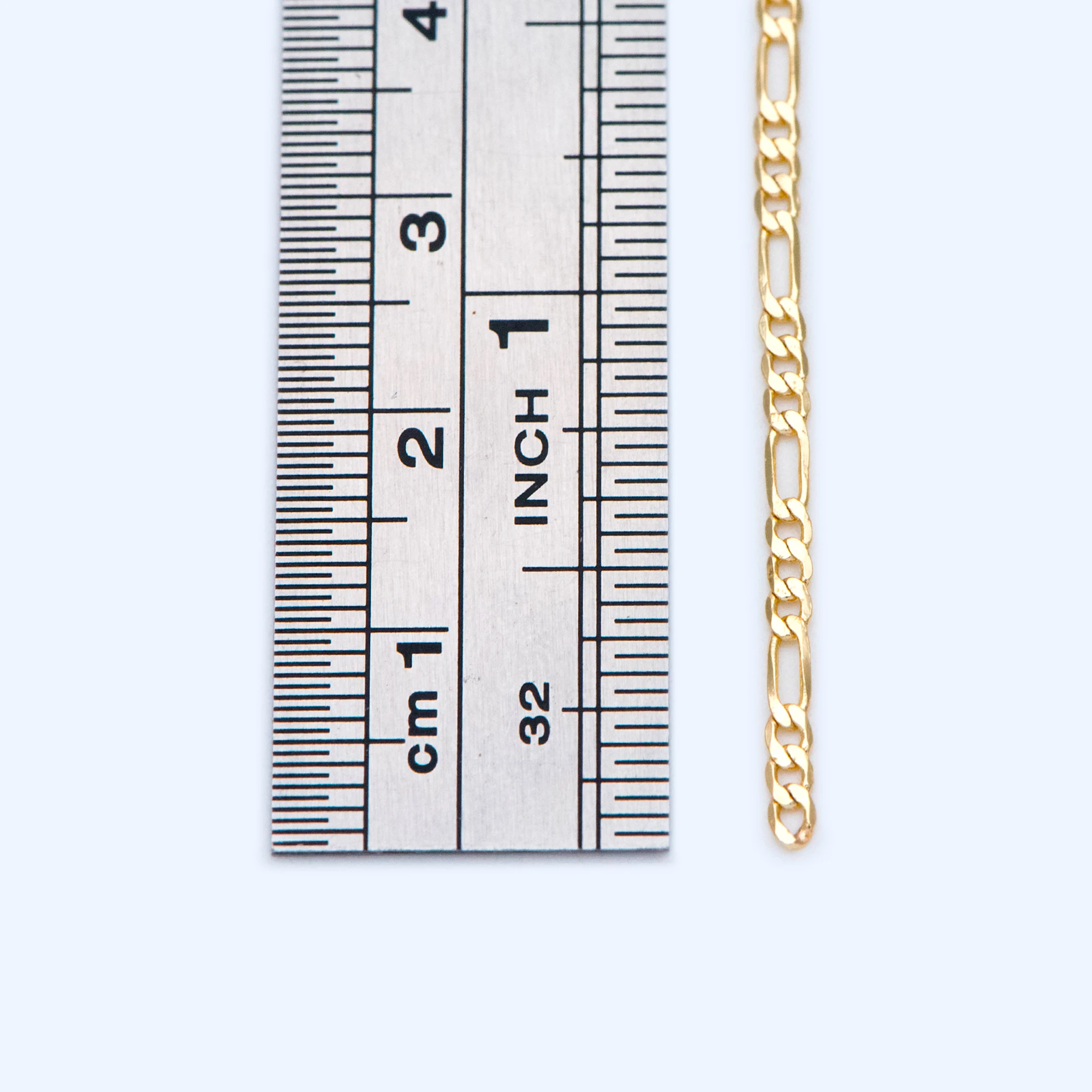 Изящные плоские цепи Фигаро латунь с покрытием из 18-каратного золота рукоделие