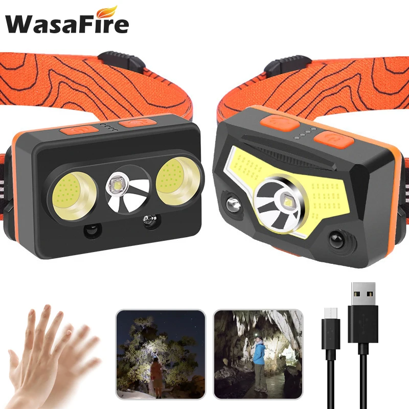 

XPG + COB Headlamp Smart Induction Led Headlight with Magnetic Hook USB Charging Waterproof Outdoor Fishing Running Head Light