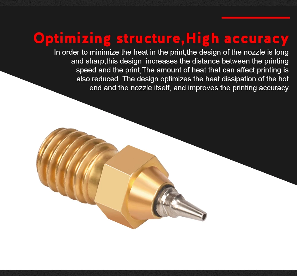 Высокое качество Budaschnozzle1.1 латунная насадка 0,2/0,3/0,4/0,5 мм 1,75 мм нити 3D-принтеры Запчасти для Ender-3 CR-10 j-head Hotend