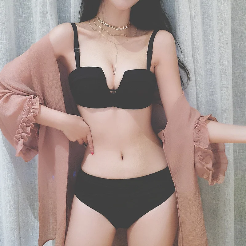 

Комплект нижнего белья, сексуальный бюстгальтер, Дамский бюстгальтер и трусики, комплект, белое нижнее белье пуш-ап, кружевной женский бюст...