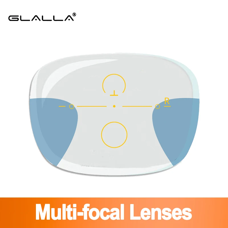 GLALLA Progressive Optical Glasses Lenses Myopia Vision Correction Spectacle Frame Multi-focal Lens Eyewear Optical Vari-focal
