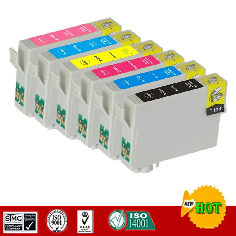 

Compatible for Epson T0781 T0781 - T0786 ink cartridge suit for Epson Stylus Photo R260/R280/R380/RX580/RX595/RX680 Artisan 50