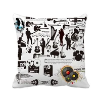 rock music festival crazy pattern throw pillow square cover